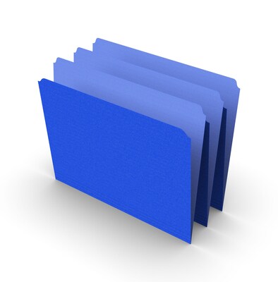 Staples File Folders, Single Tab, Letter Size, Blue, 100/Box (ST509679-CC)