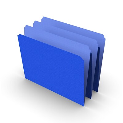 Staples File Folders, Straight Cut, Letter Size, Blue, 100/Box (TR509679)