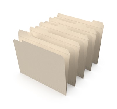 Staples® Reinforced File Folders, 1/5 Cut Tab, Letter Size, Manila, 100/Box (TR509000)