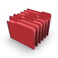 Staples® Reinforced File Folders, 1/3 Cut Tab, Letter Size, Red, 100/Box (TR508978)