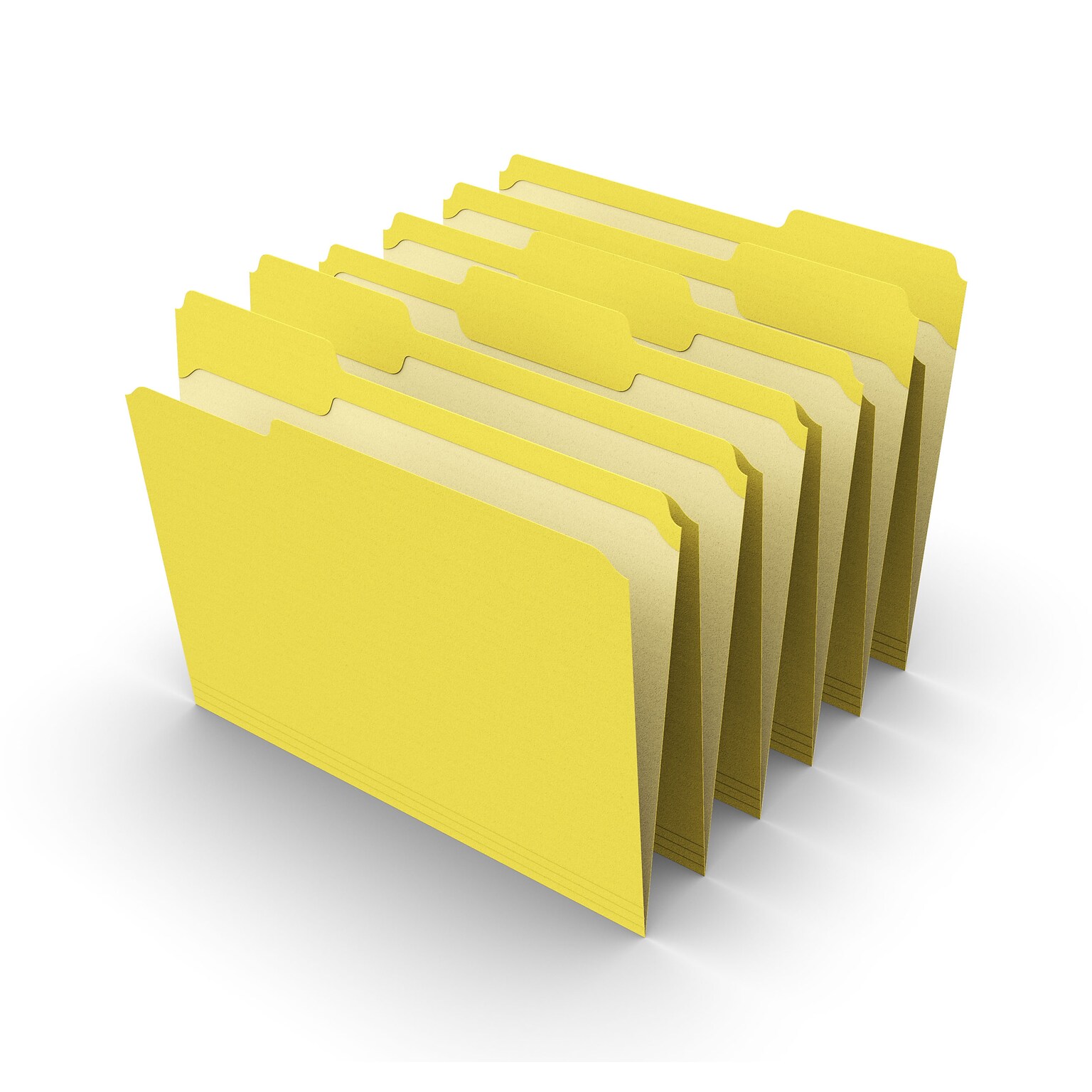 Staples® Reinforced File Folders, 1/3 Cut Tab, Letter Size, Yellow, 100/Box (TR508903)