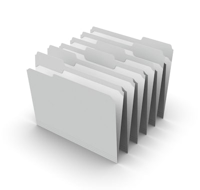 Staples® Reinforced File Folders, 1/3 Cut Tab, Letter Size, Gray, 100/Box (TR508895)