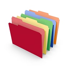 Staples® File Folders, 1/3 Cut Tab, Letter Size, Assorted Colors, 100/Box (TR378995)