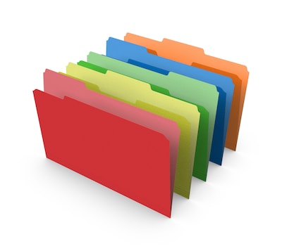 Staples File Folders, 1/3-Cut Tab, Legal Size, Assorted Colors, 100/Box (ST22945-CC)