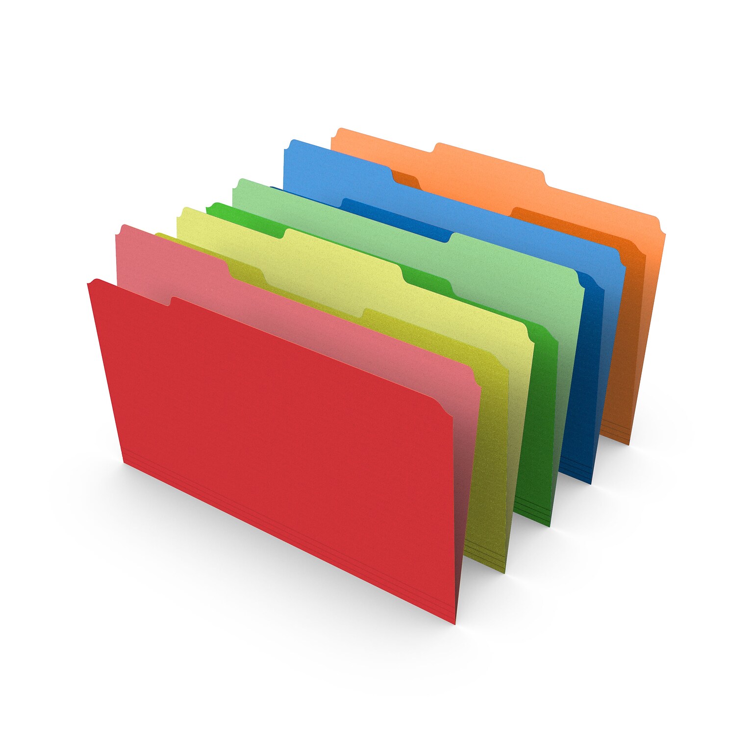 Staples File Folders, 1/3-Cut Tab, Legal Size, Assorted Colors, 100/Box (ST22945-CC)