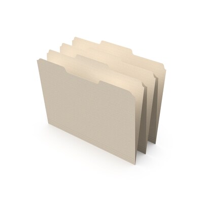 Staples® 30% Recycled File Folders, 1/3-Cut Tab, Letter Size, Manilla, 100/Box (ST116780/116780)