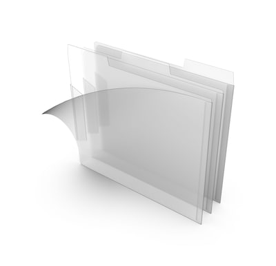 Staples® File Folders, 1/3 Cut Tab, Letter Size, Translucent Clear, 6/Pack (TR11863)