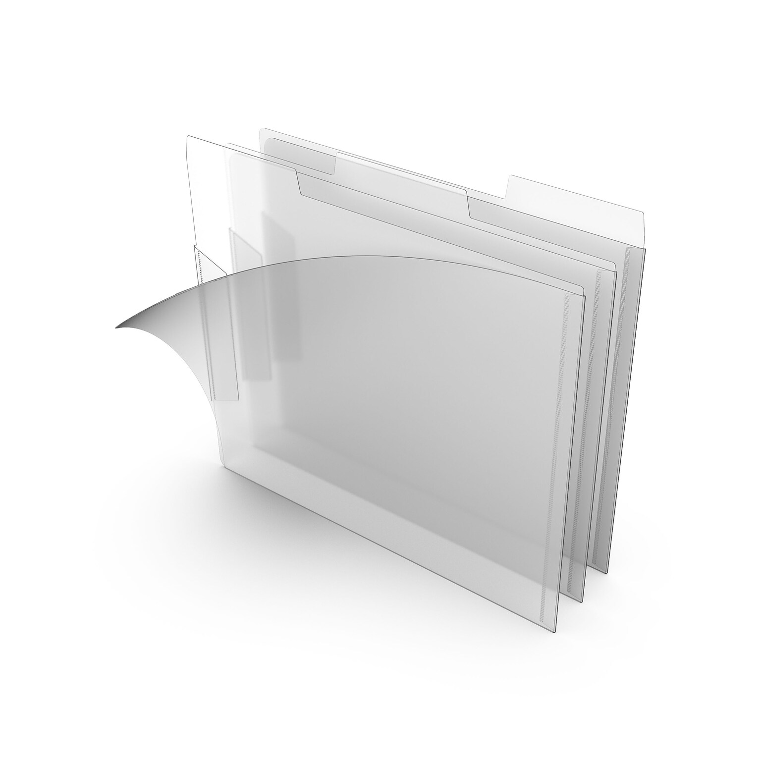 Staples® File Folders, 1/3 Cut Tab, Letter Size, Translucent Clear, 6/Pack (TR11863)