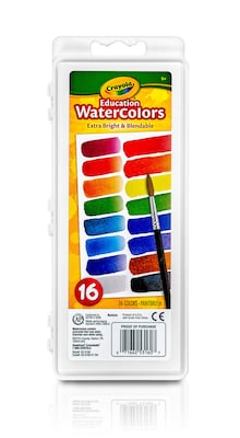 Crayola Oval Pan Watercolors, Assorted Colors, 16-Count (53-0160)