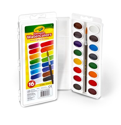 Crayola Oval Pan Watercolors, Assorted Colors, 16-Count (53-0160)