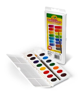 Crayola Oval Pan Watercolors, Assorted Colors, 16-Count (53-0160)