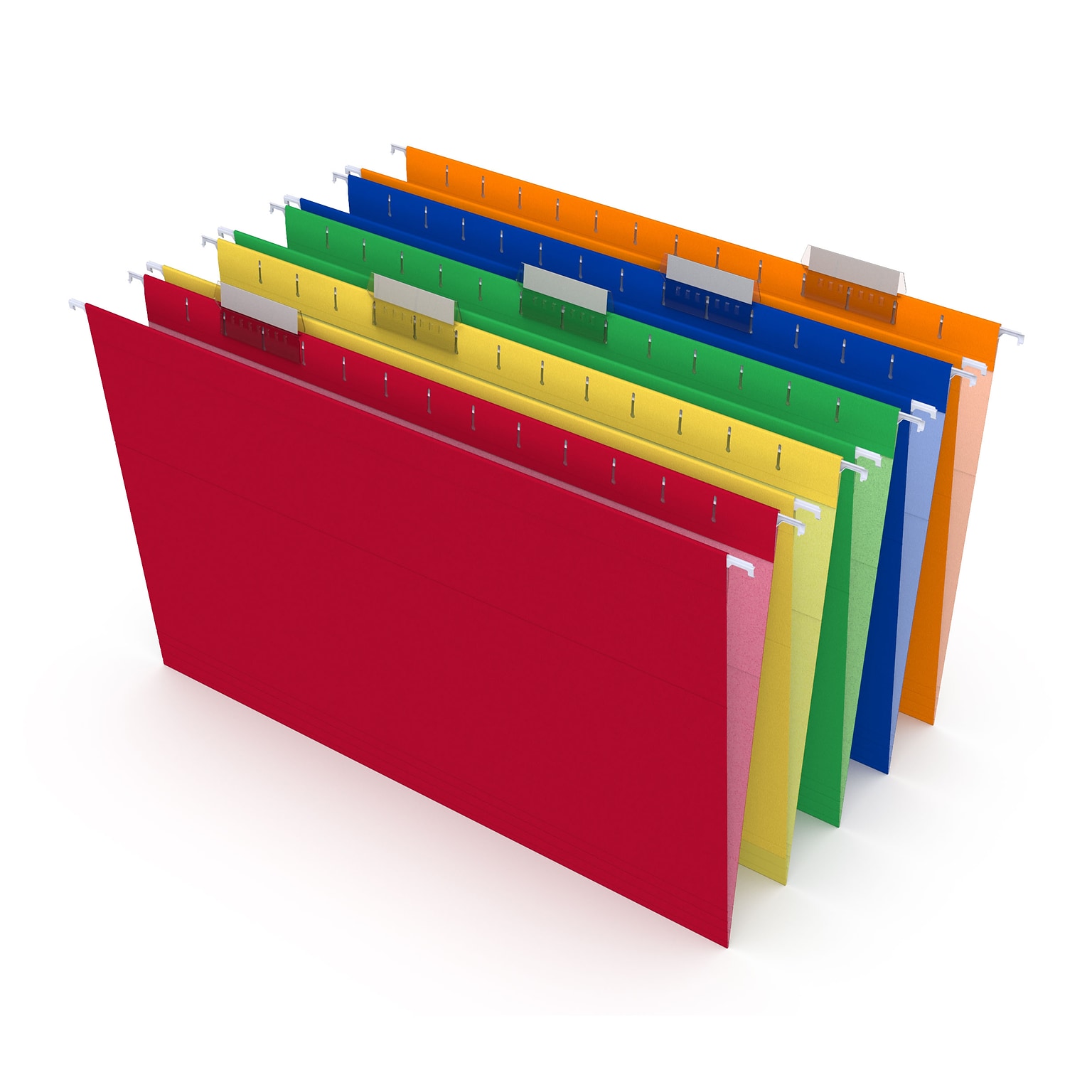 Staples® Heavy Duty Reinforced Hanging File Folders, 5-Tab, Legal Size, Assorted Colors, 25/Box (TR18657)