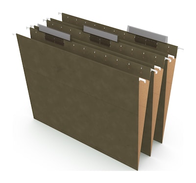 Staples 100% Recycled Reinforced Recycled Hanging File Folder, 1/3-Cut Tab, Letter Size, Standard Gr