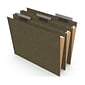 Staples 100% Recycled Reinforced Recycled Hanging File Folder, 1/3-Cut Tab, Letter Size, Standard Green, 25/Box