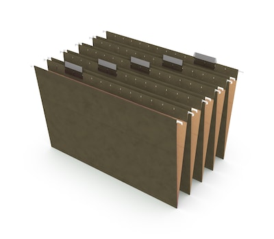 Staples® Recycled Hanging File Folder, 5-Tab, Legal Size, Standard Green, 25/Box (TR16402)