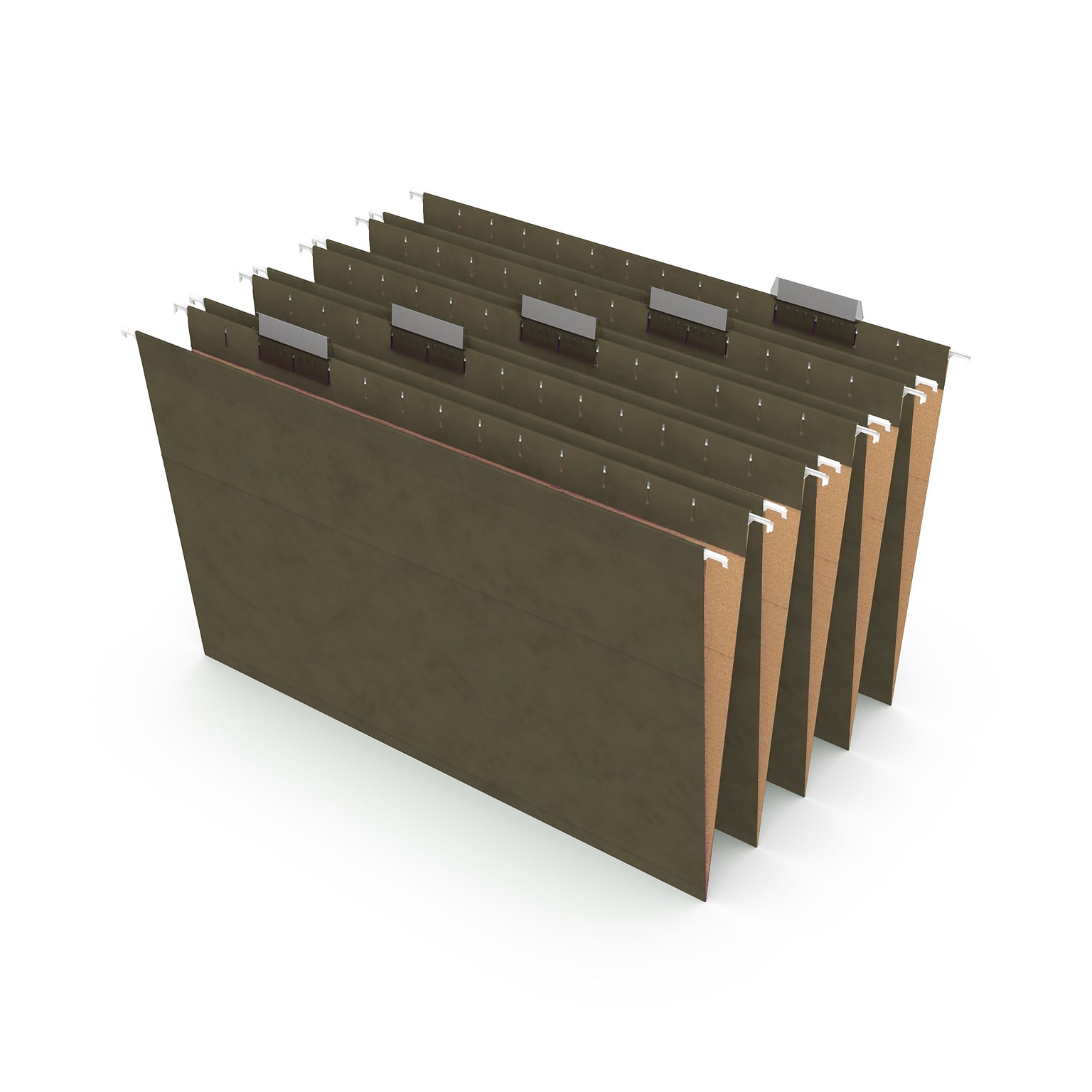 Staples® Recycled Hanging File Folder, 5-Tab, Legal Size, Standard Green, 25/Box (TR16402)