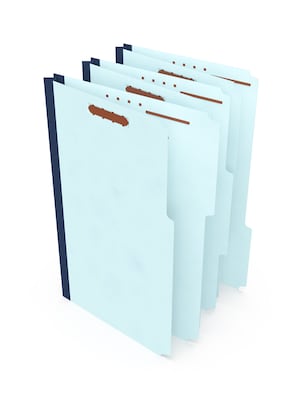 Staples® Pressboard Classification Folders, 2 Expansion, Legal Size, Light Blue, 25/Box (TR384870/3