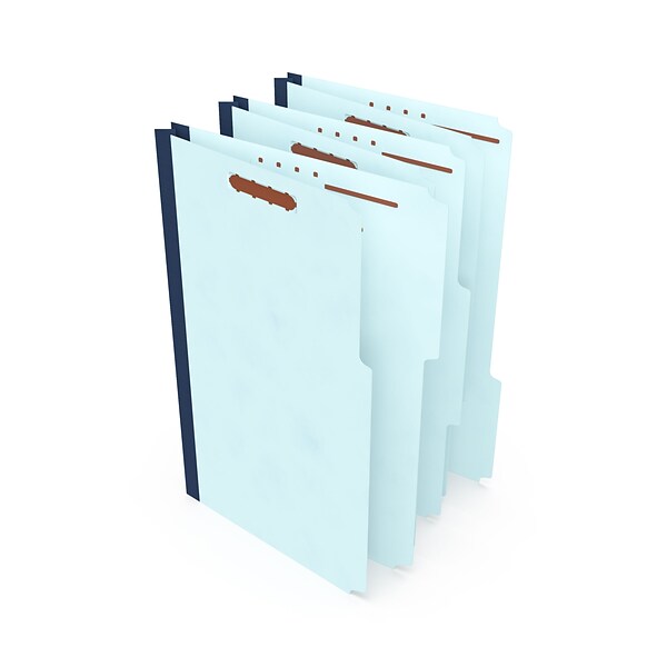 Staples Pressboard Classification Folder, 2 Expansion, Legal Size, Light Blue, 25/Box (TR384870/384870)