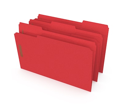 Staples® Reinforced Classification Folders, 2 Expansion, Legal Size, Red, 50/Box (TR18692)