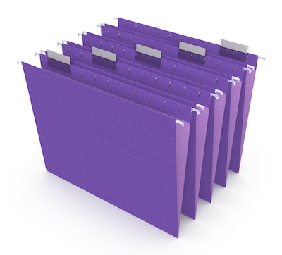 Staples® Hanging File Folder, 5-Tab, Letter Size, Purple, 25/Box (TR419200)