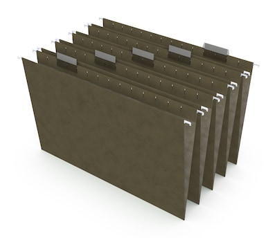 Staples® Hanging File Folder, 5-Tab, Legal Size, Standard Green, 50/Box (TR490853)