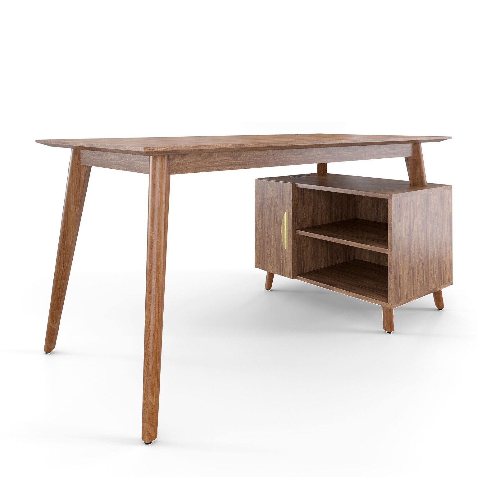 Union & Scale™ MidMod 60W Computer and Writing Storage Desk, Espresso (UN56950)