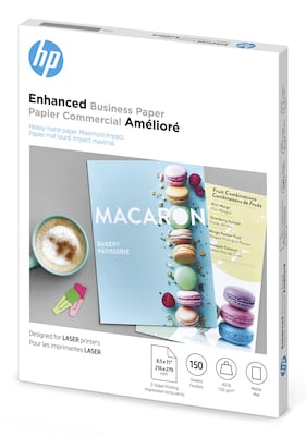 HP Enhanced Business Paper Matte Brochure Paper, 8.5" x 11", 150 Sheets/Pack (Q6543A)