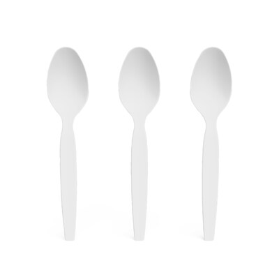 Perk™ Polystyrene Spoon, Heavy-Weight, White, 100/Pack (PK56405)