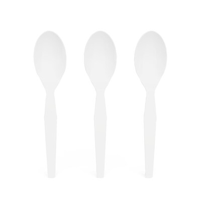 Perk™ Polystyrene Spoon, Medium-Weight, White, 1000/Pack (PK56396)