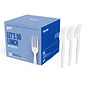 Perk™ Polystyrene Fork, Medium-Weight, White, 300/Pack (PK56401)