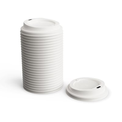 Perk™ Plastic Hot Cup Lid, 8 Oz., White, 50/Pack (PK45593)