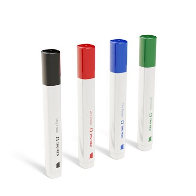 TRU RED™ Dry Erase Kit, Chisel Tip, Assorted, 4/Pack (TR61742/TR56940)