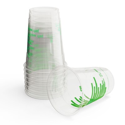 Perk™ Compostable Plastic Cold Cup, 16 Oz., Clear/Green, 300/Carton (PK56197)