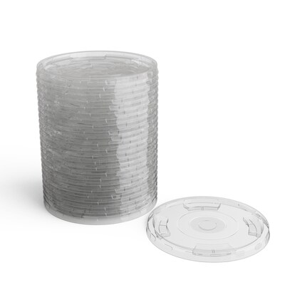 Perk™ Compostable Straw Slot Plastic Lid, 12/16 Oz., Clear, 500/Pack (PK56198)