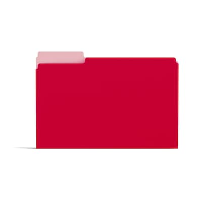 Staples® File Folders, 1/3 Cut Tab, Letter Size, Red, 100/Box (TR224519)