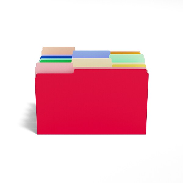 Staples File Folder, 1/3 Cut, Letter Size, Assorted Colors, 100/Box (TR875429)