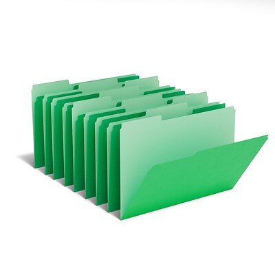 TRU RED™ File Folder, 1/3 Cut, Letter Size, Green, 100/Box (TR224543)