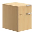Union & Scale™ Workplace2.0™ 2-Drawer Vertical File Cabinet, Mobile/Pedestal, Letter/Legal, Maple, 2