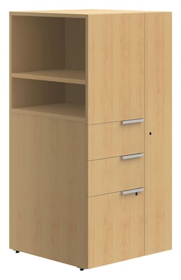 Union & Scale™ Workplace2.0™ 1 Shelf 49H Laminate Storage Tower, Maple (UN57504)