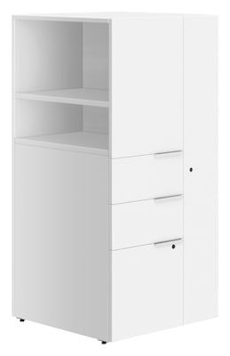 Union & Scale™ Workplace2.0™ 1 Shelf 49H Laminate Storage Tower, White (UN57503)