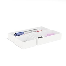 TRU RED™ 3 Piece Plastic Drawer Organizer, White (TR55296)