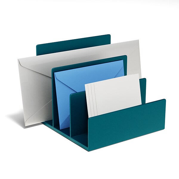TRU RED™ 3-Slot Plastic Letter Sorter, Teal (TR55288)