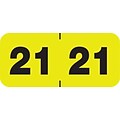 Medical Arts Press Large Fluorescent Yellow End-Tab Year Labels, 2021, 500/Roll (3263521)