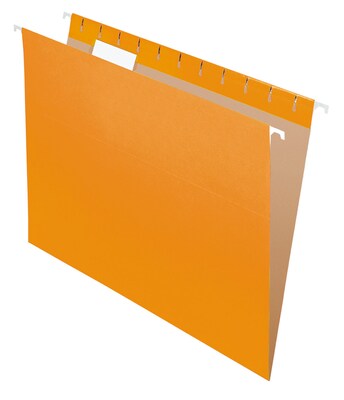 Pendaflex Recycled Hanging File Folders, 1/5 Tab, Letter Size, Orange, 25/Box (81607)