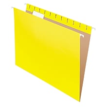 Pendaflex Recycled Hanging File Folders, 1/5 Tab, Letter Size, Yellow, 25/Box (81606)
