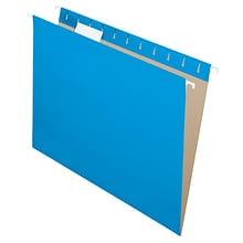Pendaflex Recycled Hanging File Folders, 1/5 Tab, Letter Size, Blue, 25/Box (81603)