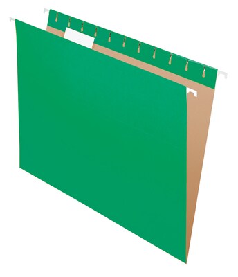 Pendaflex Recycled Hanging File Folders, 1/5 Tab, Letter Size, Bright Green, 25/Box (81610)
