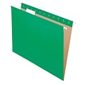 Pendaflex Recycled Hanging File Folders, 1/5 Tab, Letter Size, Bright Green, 25/Box (81610)