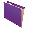 Pendaflex Recycled Hanging File Folders, 1/5 Tab, Letter Size, Violet, 25/Box (81611)