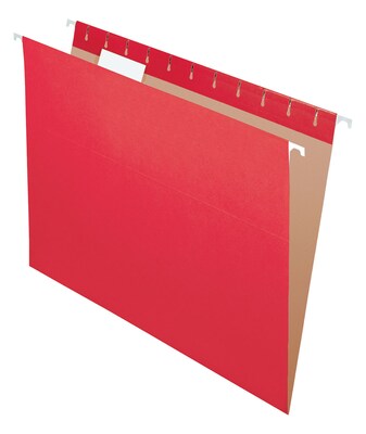 Pendaflex Recycled Colored Hanging File Folders, Red, Letter, Holds 8 1/2H x 11W, 25/Bx (92511)